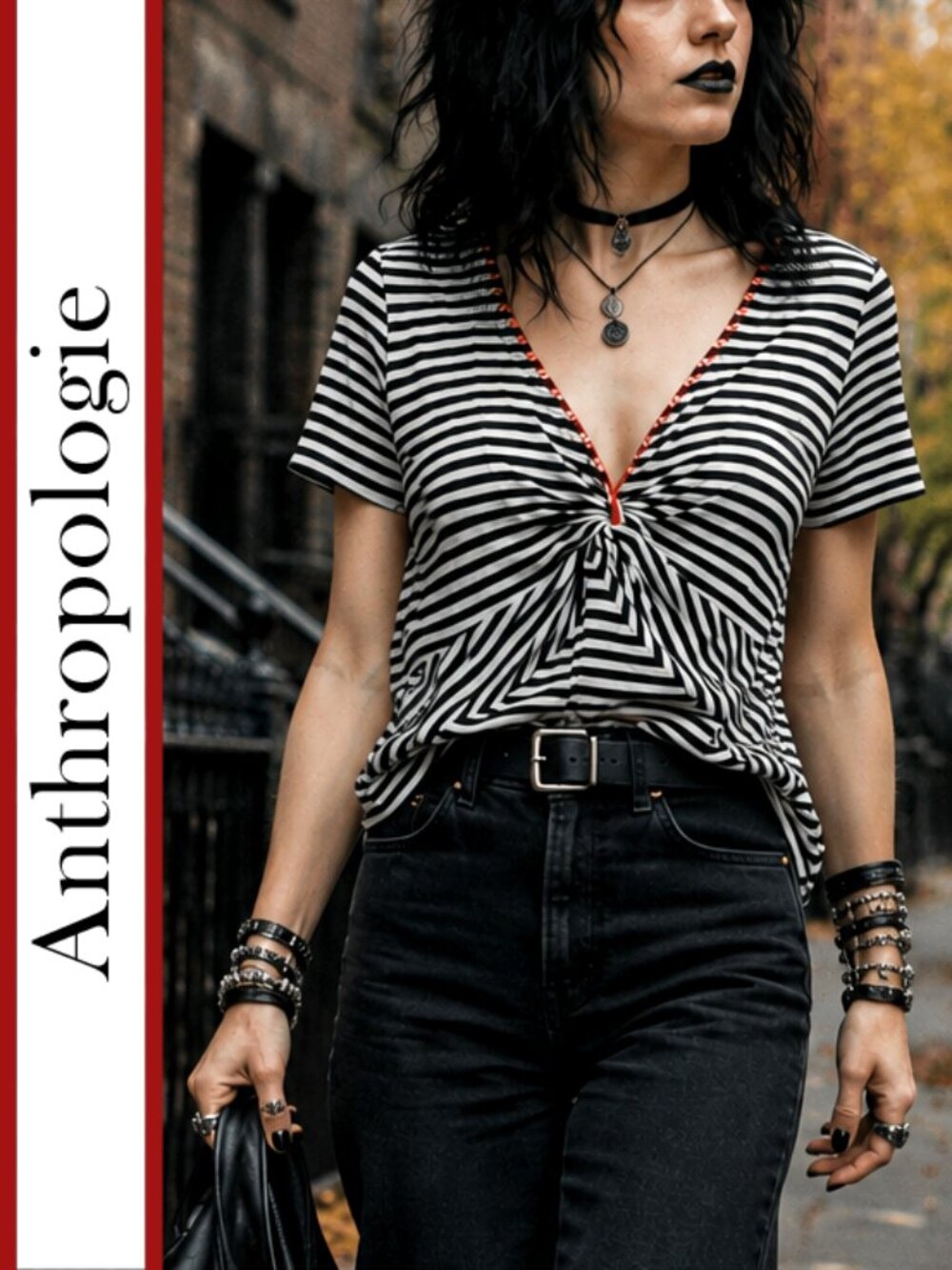 Anthropologie/ett:twa | Striped Twist Front Top